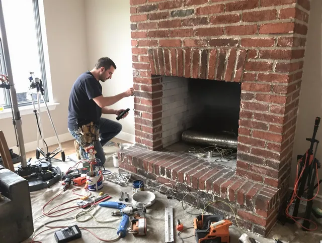 Huntington Park Chimney Sweep specialist finalizing chimney liner service in Huntington Park, CA