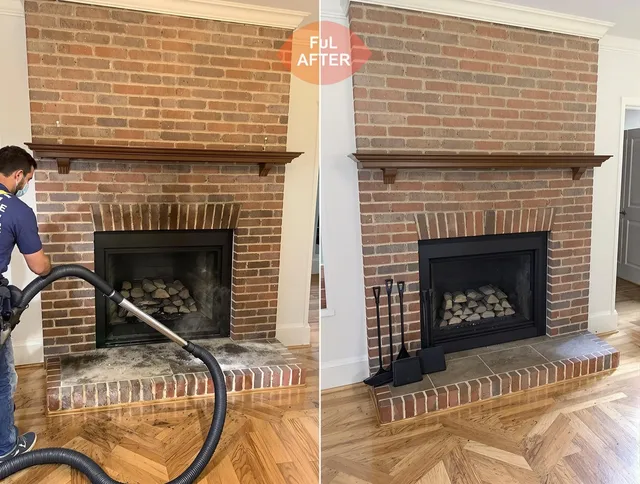 Huntington Park Chimney Sweep carefully sanitizing a fireplace in Huntington Park, CA